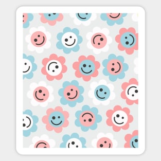 Trans Flower Faces Sticker